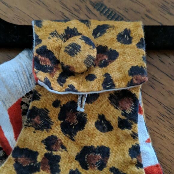 Beanstalk Boutique Leopard Santa reversible outfit & handmade NEW hair bow Sz 4 - Picture 11 of 16